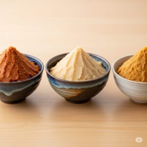 3種類の味噌の画像